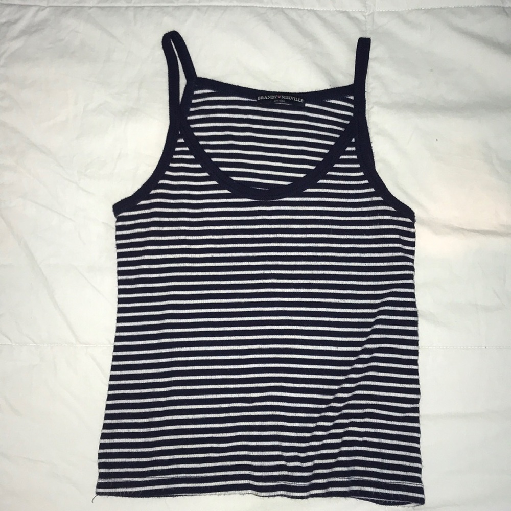 Brandy Melville Navy Blue Striped Tank